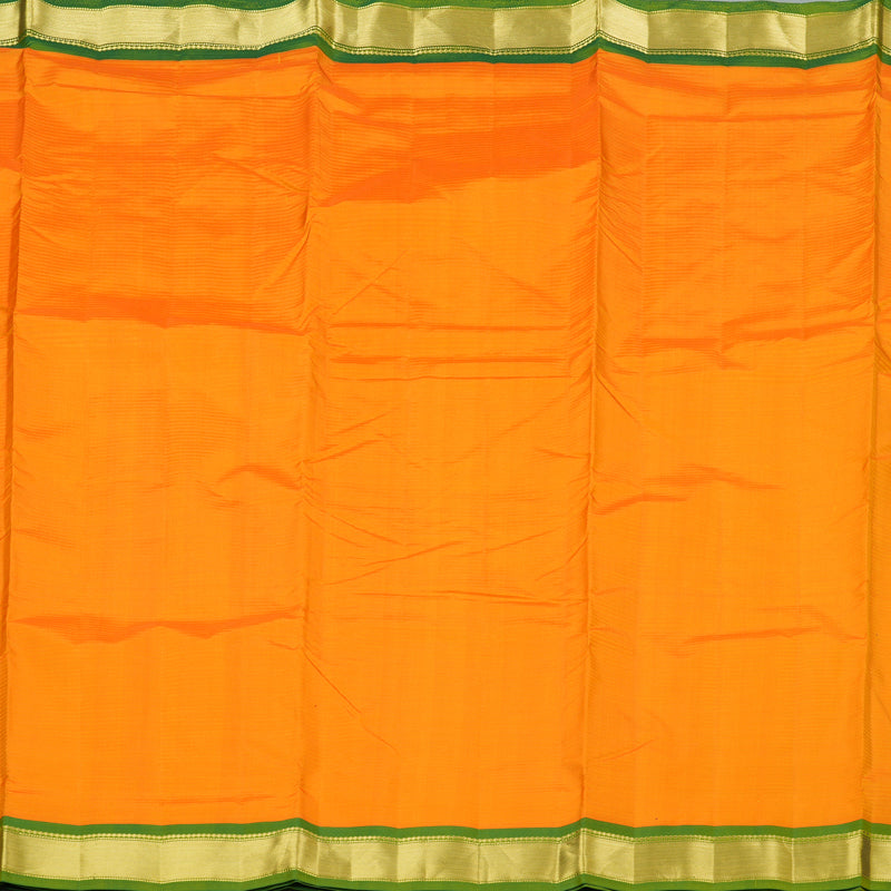 Hayagrivas Handloom Kanjivaram Ten Yards Silk Saree in Sun-Kissed Mango Yellow KBE332E2-19