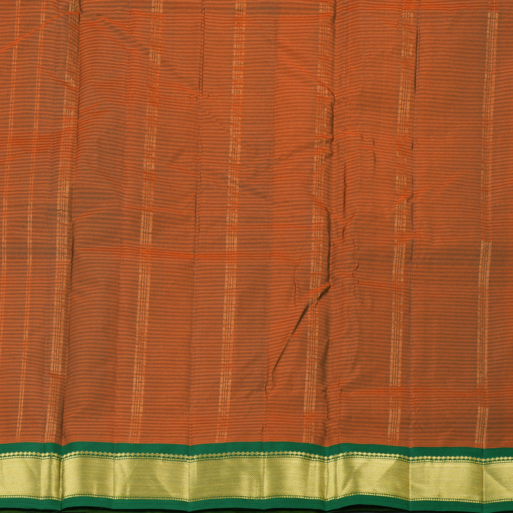 Hayagrivas Handloom Kanjivaram Ten Yards Silk Saree in Sun-Kissed Mango Yellow KBE332E2-19