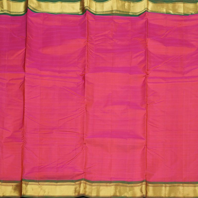 Hayagrivas Handloom Kanjivaram Ten Yards Silk Saree in Luxurious Orangish Pink KBE332E2-22