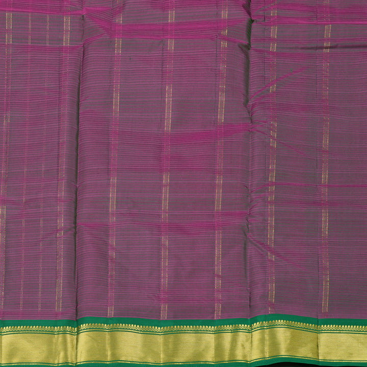 Hayagrivas Handloom Kanjivaram Ten Yards Silk Saree in Luxurious Orangish Pink KBE332E2-22
