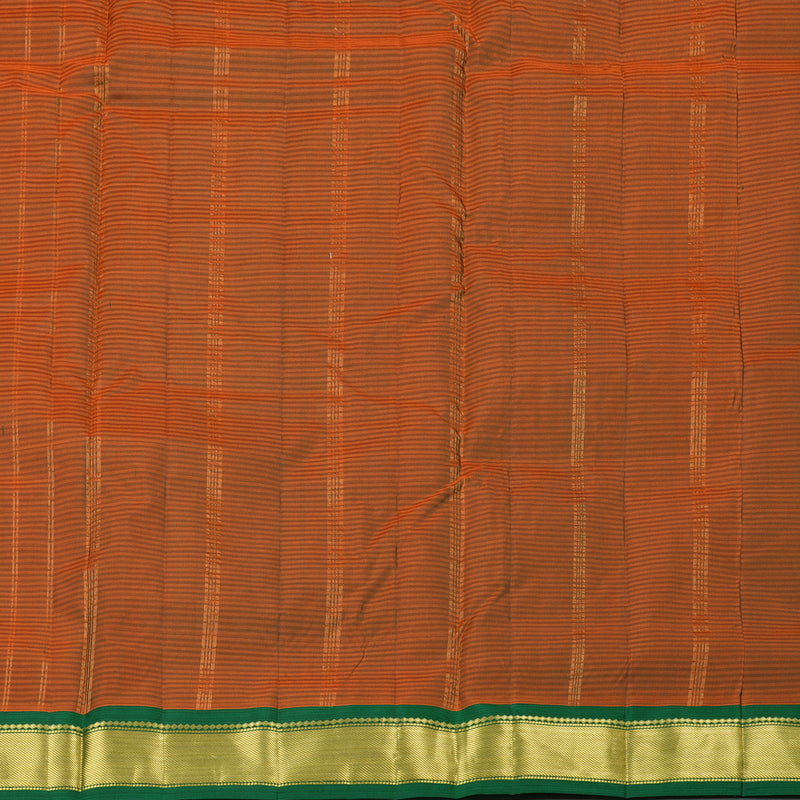 Hayagrivas Orangish Pink Handloom Kanjivaram Ten Yards Silk Saree with Mandhalir Border KBE332E2-25