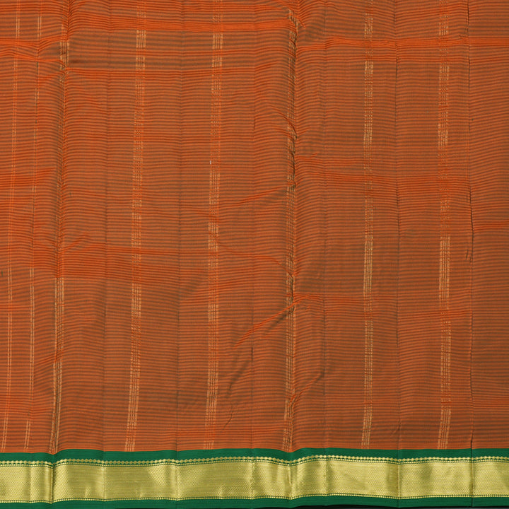 Hayagrivas Orangish Pink Handloom Kanjivaram Ten Yards Silk Saree with Mandhalir Border KBE332E2-25