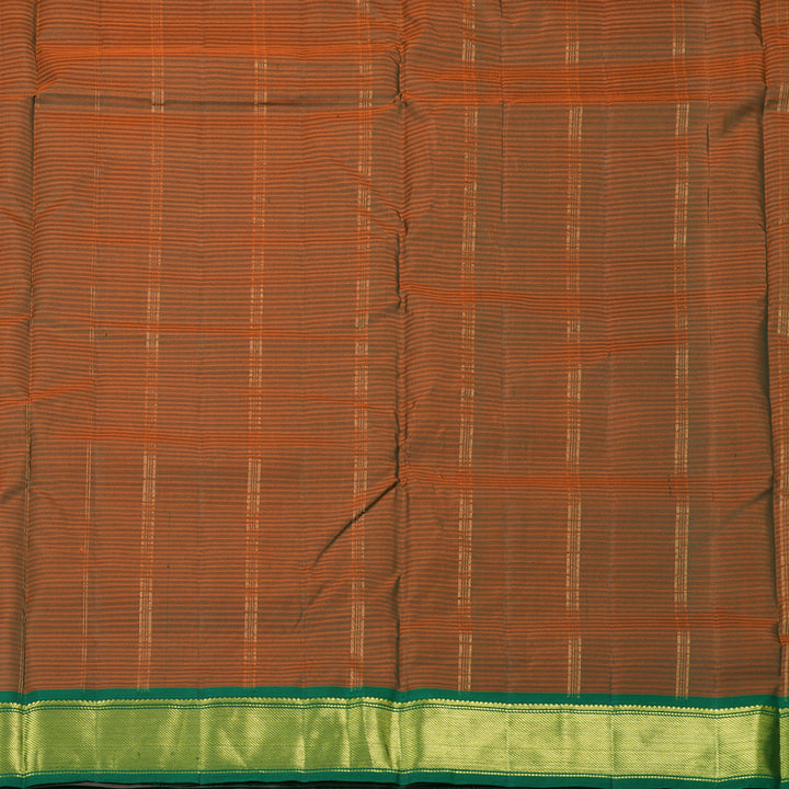 Hayagrivas Orangish Pink Handloom Kanjivaram Ten Yards Silk Saree with Mandhalir Border KBE332E2-26