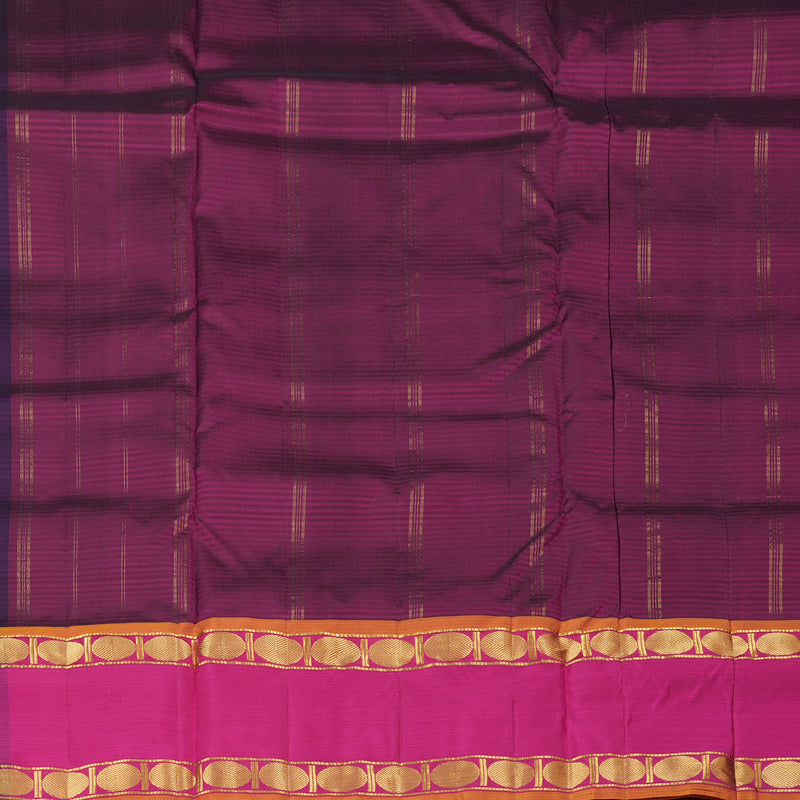 Hayagrivas Handloom Kanjivaram Ten Yards Silk Saree in Mystic Purple KBE332E2-5