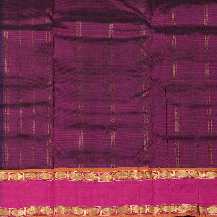 Hayagrivas Handloom Kanjivaram Ten Yards Silk Saree in Mystic Purple KBE332E2-5