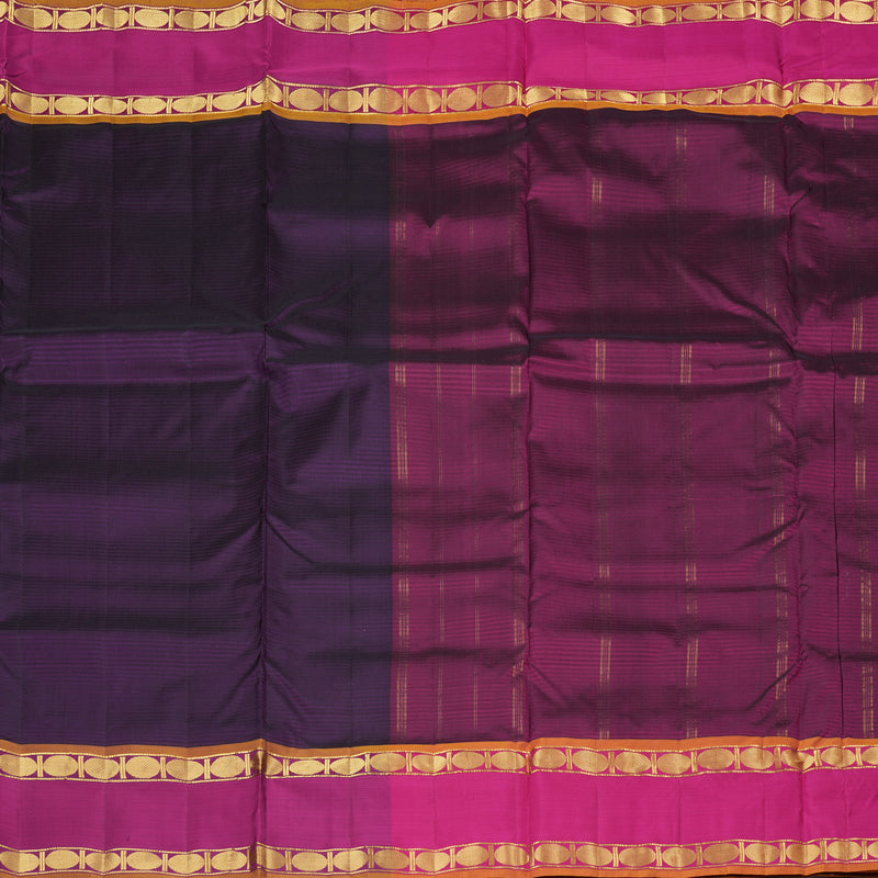 Hayagrivas Handloom Kanjivaram Ten Yards Silk Saree in Mystic Purple KBE332E2-5
