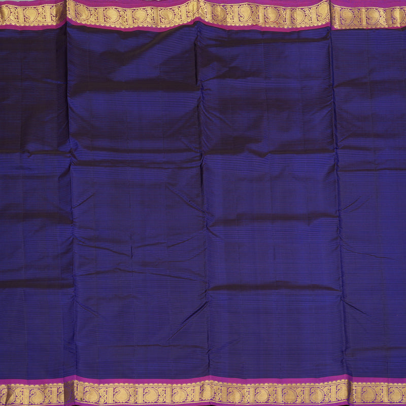 Hayagrivas Handloom Kanjivaram Ten Yards Silk Saree in Lush Blue KBE332E2-6