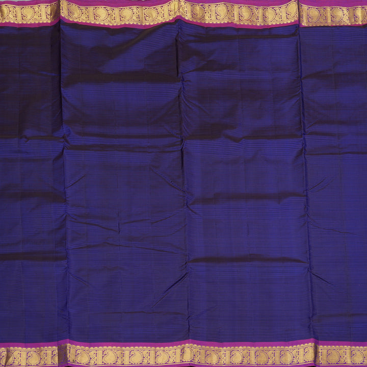 Hayagrivas Handloom Kanjivaram Ten Yards Silk Saree in Lush Blue KBE332E2-6