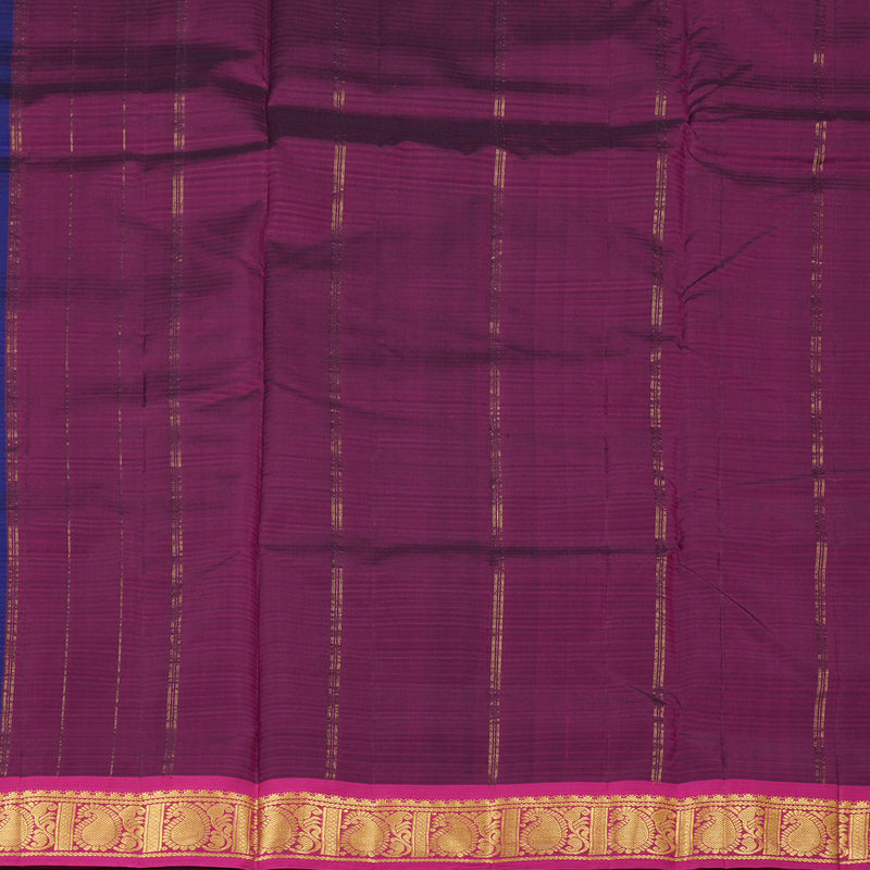 Hayagrivas Handloom Kanjivaram Ten Yards Silk Saree in Lush Blue KBE332E2-6