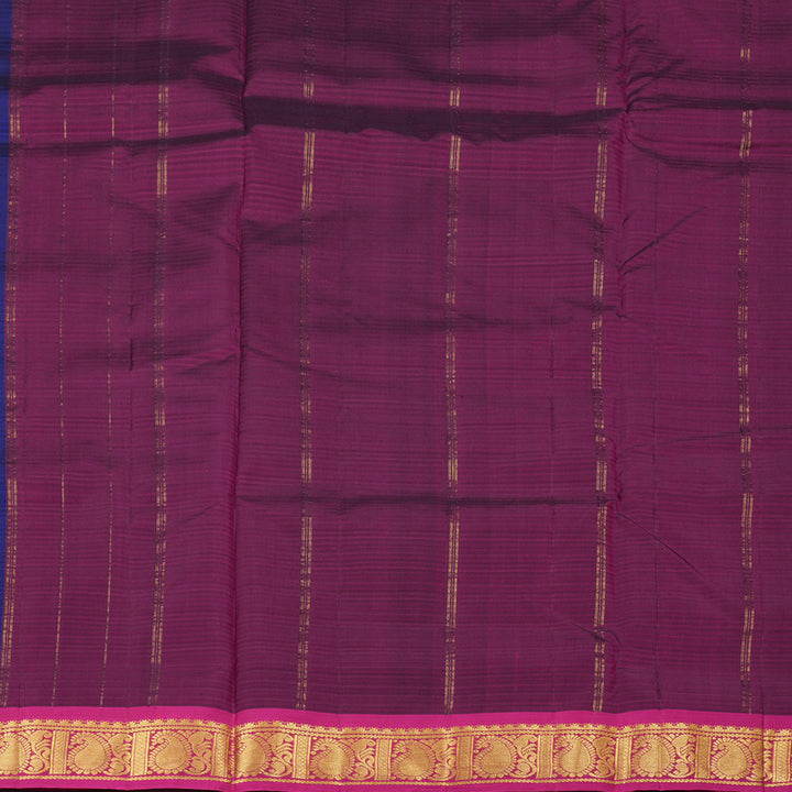 Hayagrivas Handloom Kanjivaram Ten Yards Silk Saree in Lush Blue KBE332E2-6