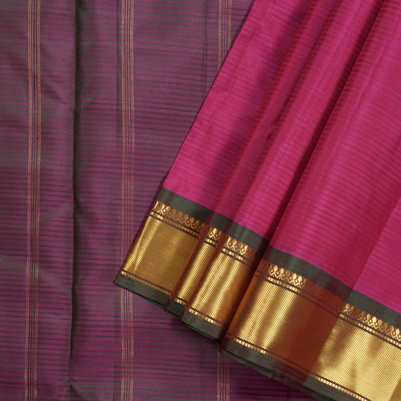 Hayagrivas Handloom Kanjivaram Ten Yards Silk Saree in Attractive Pink KBE332E2-7