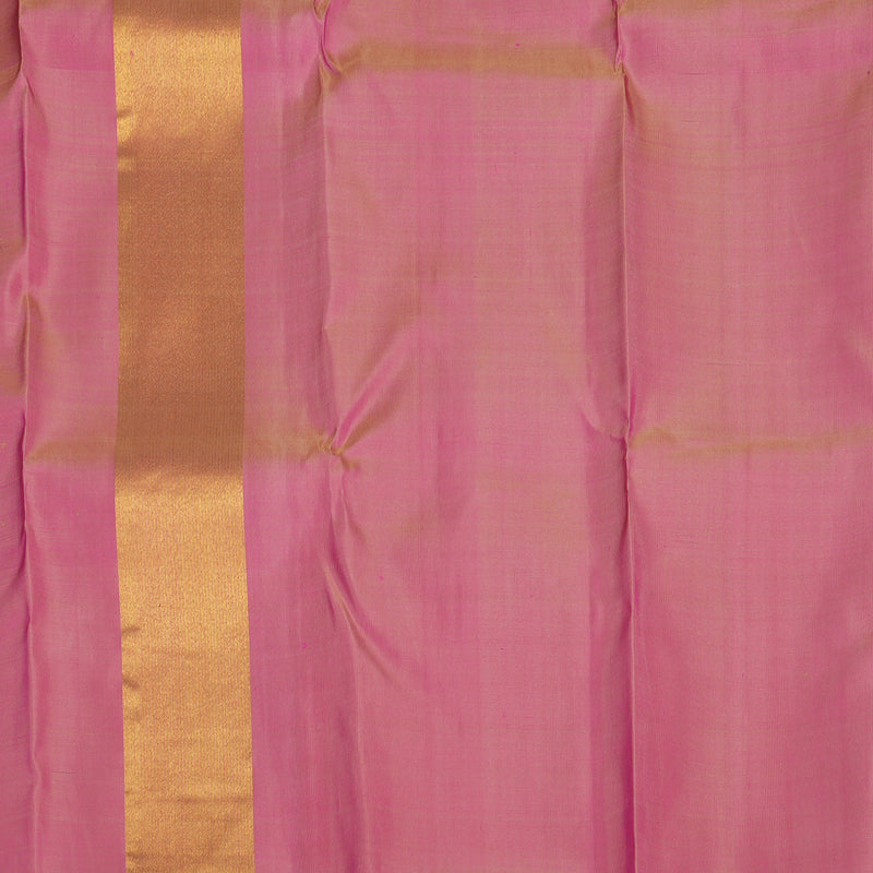 Hayagrivas Beige Handloom Kanjivaram Silk Saree with Onion Pink Border KBE335E1-1