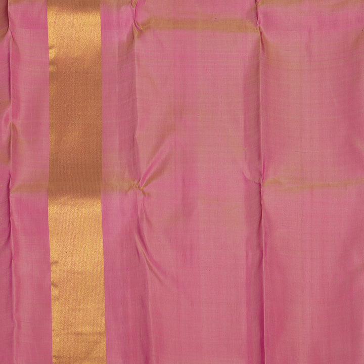 Hayagrivas Beige Handloom Kanjivaram Silk Saree with Onion Pink Border KBE335E1-1