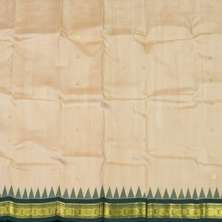 Hayagrivas Sandal Handloom Kanjivaram Silk Saree with Bottle Green Border KBE336E1-15