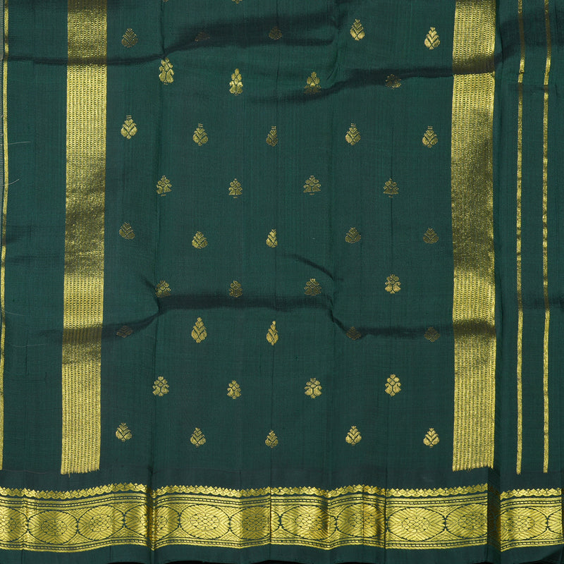 Hayagrivas Sandal Handloom Kanjivaram Silk Saree with Bottle Green Border KBE336E1-15