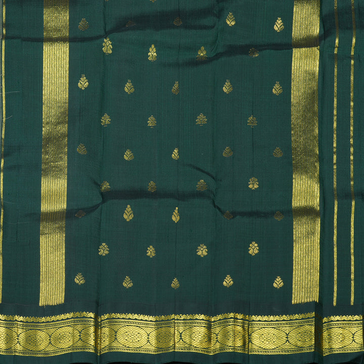 Hayagrivas Sandal Handloom Kanjivaram Silk Saree with Bottle Green Border KBE336E1-15