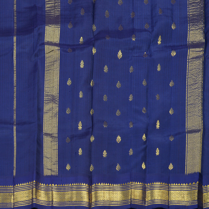 Hayagrivas Sandal Beige Handloom Kanjivaram Silk Saree with Blue Border KBE336E1-18