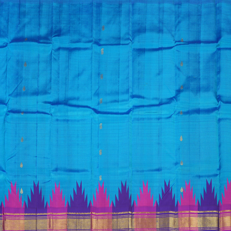 Hayagrivas Handloom Pure Kanjivaram Silk Saree in Radiant Sky Blue KBE336E1-26