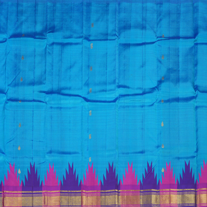 Hayagrivas Handloom Pure Kanjivaram Silk Saree in Radiant Sky Blue KBE336E1-26