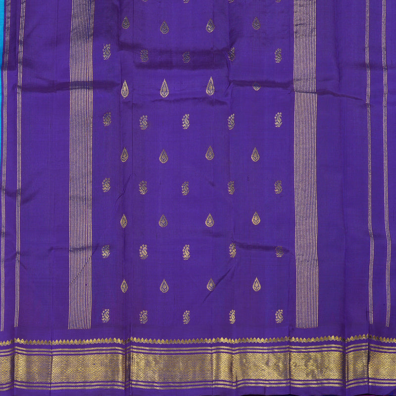 Hayagrivas Handloom Pure Kanjivaram Silk Saree in Radiant Sky Blue KBE336E1-26