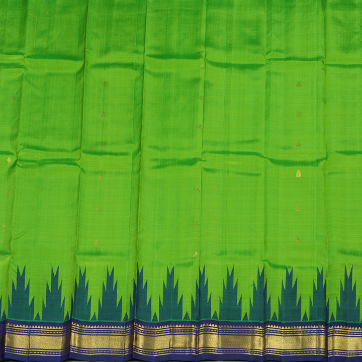 Hayagrivas Handloom Pure Kanjivaram Silk Saree in Mystical Fluorescent Green KBE336E1-32