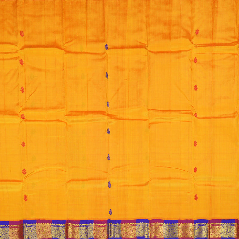 Hayagrivas Handloom Pure Kanjivaram Silk Saree in Glamorous Mango Yellow KBE336E2-11