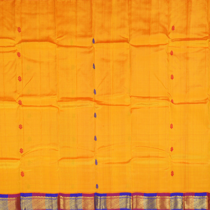Hayagrivas Handloom Pure Kanjivaram Silk Saree in Glamorous Mango Yellow KBE336E2-11