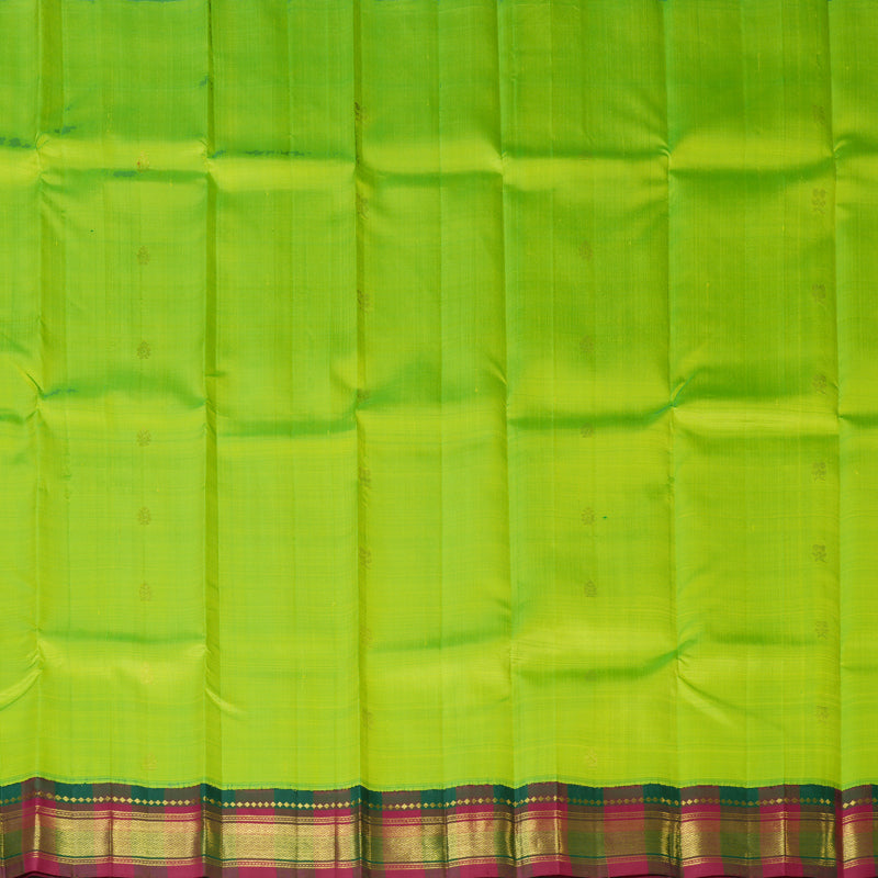 Hayagrivas Handloom Pure Kanjivaram Silk Saree in Peppy Fluorescent Green KBE336E2-3
