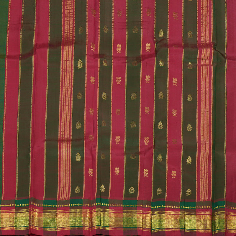 Hayagrivas Handloom Pure Kanjivaram Silk Saree in Peppy Fluorescent Green KBE336E2-3