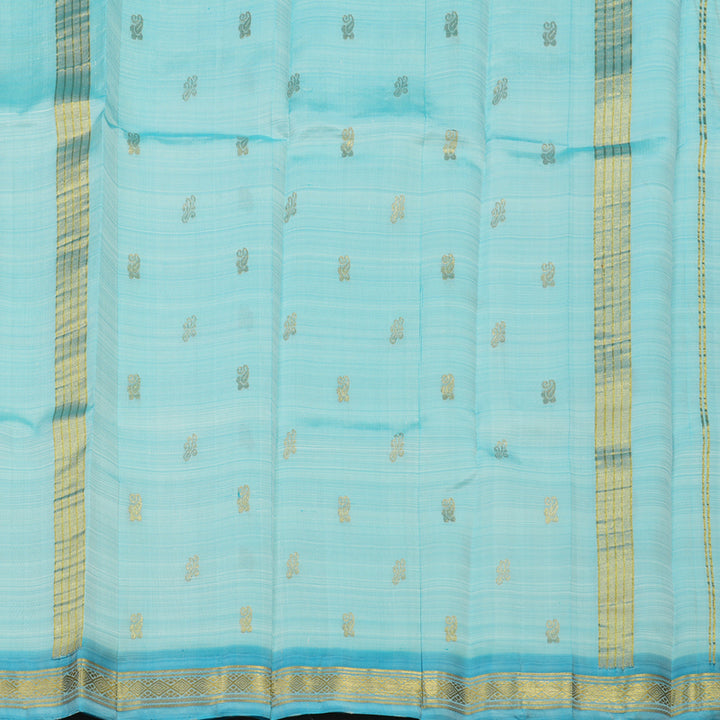 Hayagrivas Half White Pure One Side Border Silk Saree with Blue border KBE336E7-25