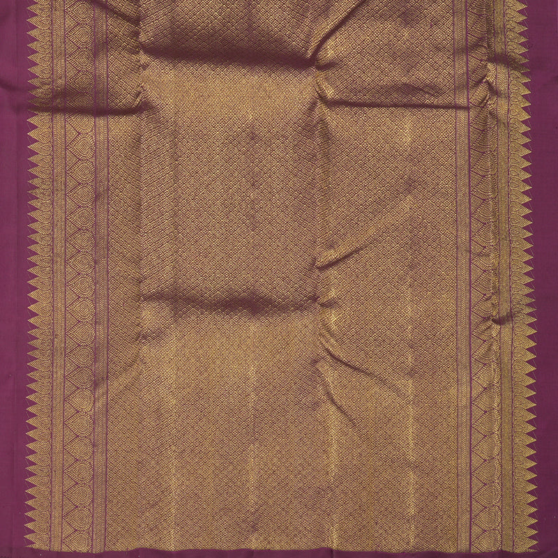 Hayagrivas Handloom Kanjivaram silk saree in Dark purple KBE348E2-1