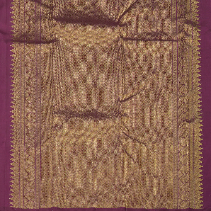 Hayagrivas Handloom Kanjivaram silk saree in Dark purple KBE348E2-1