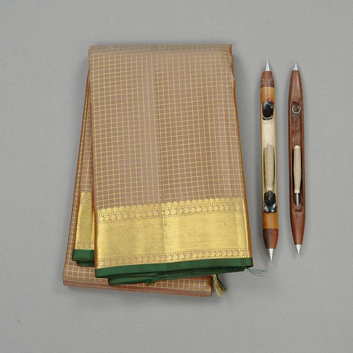 Hayagrivas Sandal Beige Handloom Kanjivaram Silk Saree KBE34D2-1