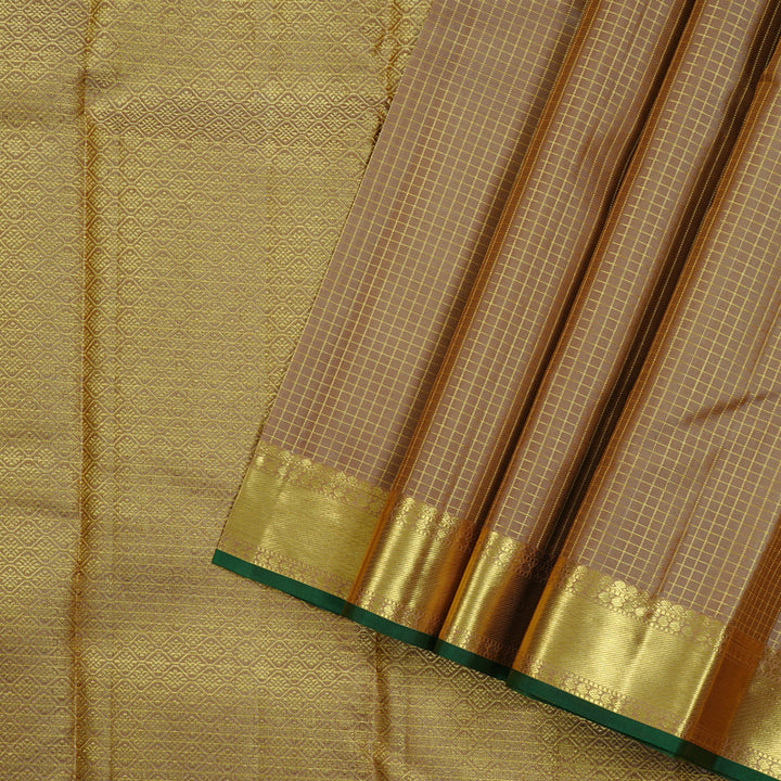 Hayagrivas Sandal Beige Handloom Kanjivaram Silk Saree KBE34D2-1