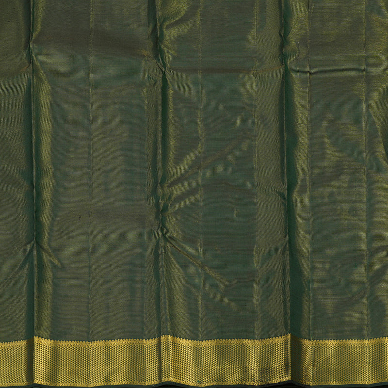 Hayagrivas Handloom Kanjivaram silk saree in regal Bottle green Vairaoosi KBE356E12-1