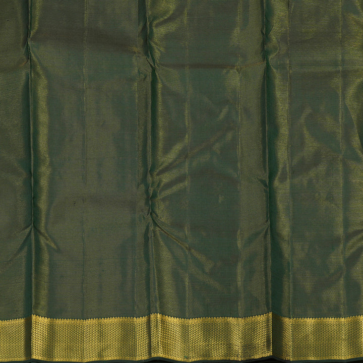 Hayagrivas Handloom Kanjivaram silk saree in regal Bottle green Vairaoosi KBE356E12-1