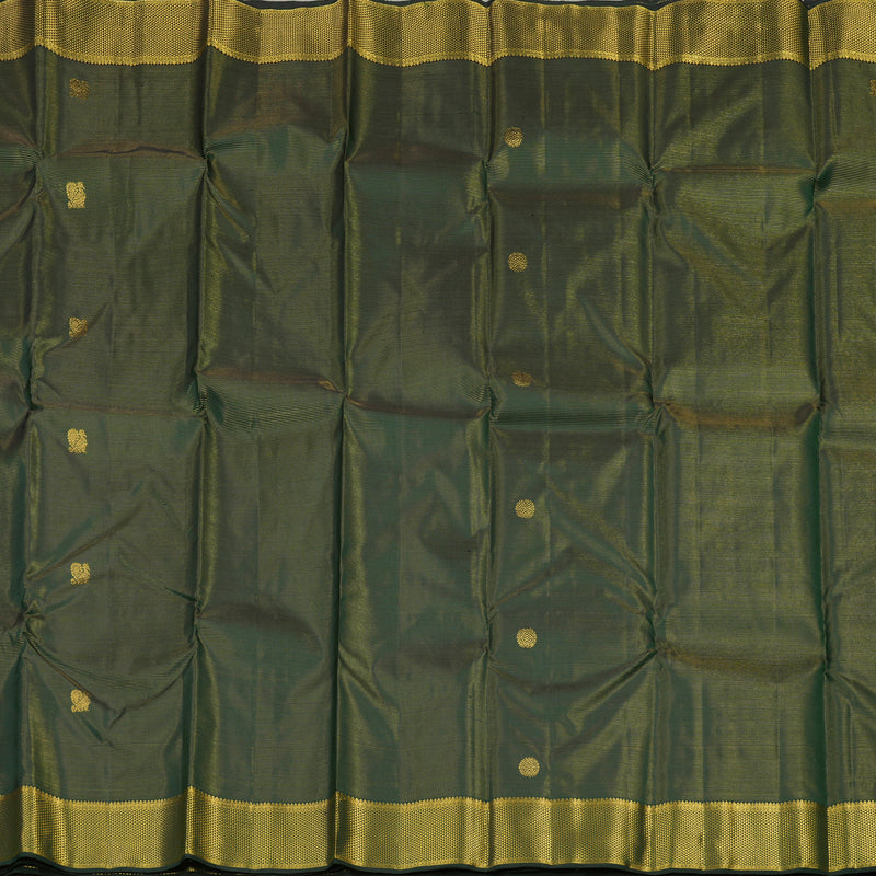 Hayagrivas Handloom Kanjivaram silk saree in regal Bottle green Vairaoosi KBE356E12-1