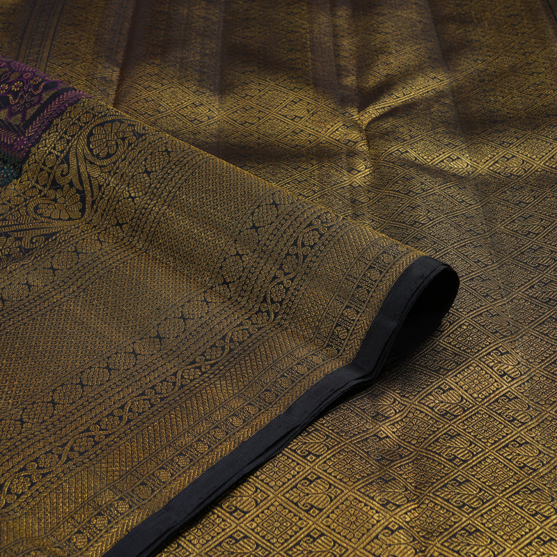 Hayagrivas Handloom Pure Kanjivaram Silk Saree in Artistic Multi Colour Checks KBE356E13-1