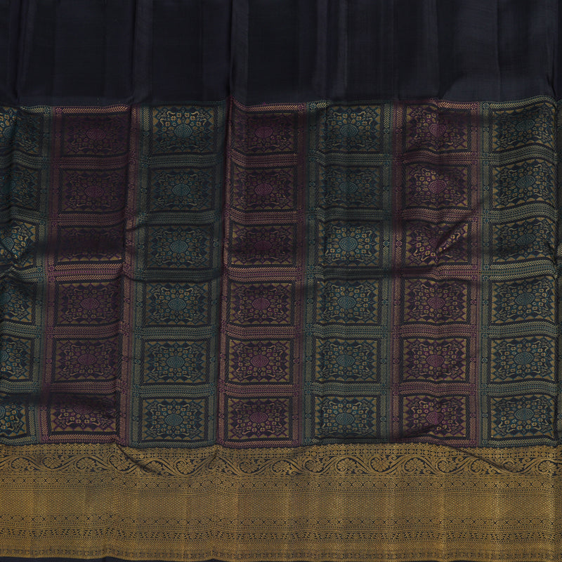 Hayagrivas Handloom Pure Kanjivaram Silk Saree in Artistic Multi Colour Checks KBE356E13-1