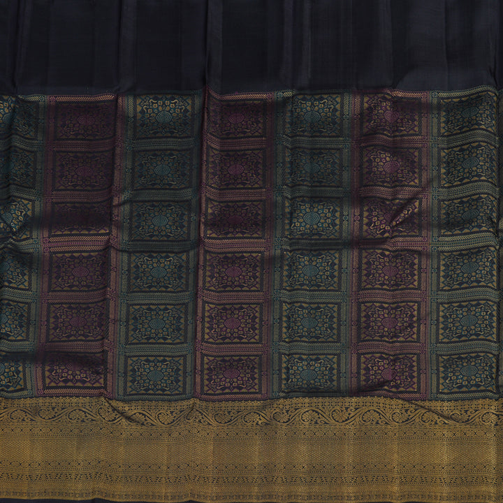 Hayagrivas Handloom Pure Kanjivaram Silk Saree in Artistic Multi Colour Checks KBE356E13-1