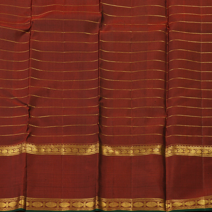 Hayagrivas Handloom Kanjivaram  silk saree in Bottle green with wine maroon Rettapet  KBE356E9-1