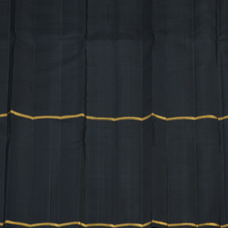 Hayagrivas Muppagam(Black,Grey And Bottle Green) Handloom Kanjivaram Silk Saree KBE358E12-1