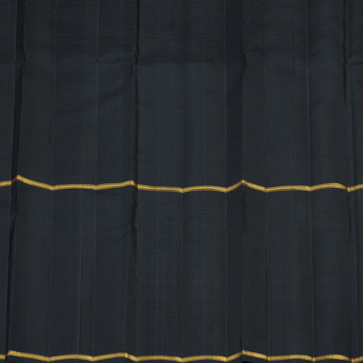 Hayagrivas Muppagam(Black,Grey And Bottle Green) Handloom Kanjivaram Silk Saree KBE358E12-1