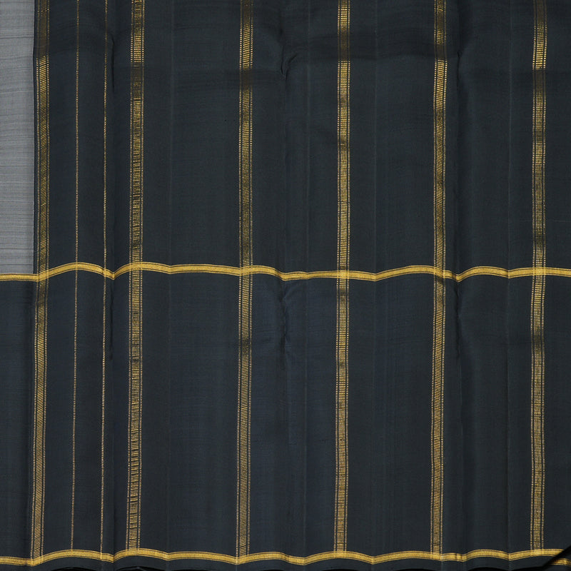 Hayagrivas Muppagam(Black,Grey And Bottle Green) Handloom Kanjivaram Silk Saree KBE358E12-1
