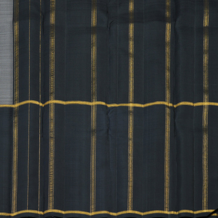 Hayagrivas Muppagam(Black,Grey And Bottle Green) Handloom Kanjivaram Silk Saree KBE358E12-1