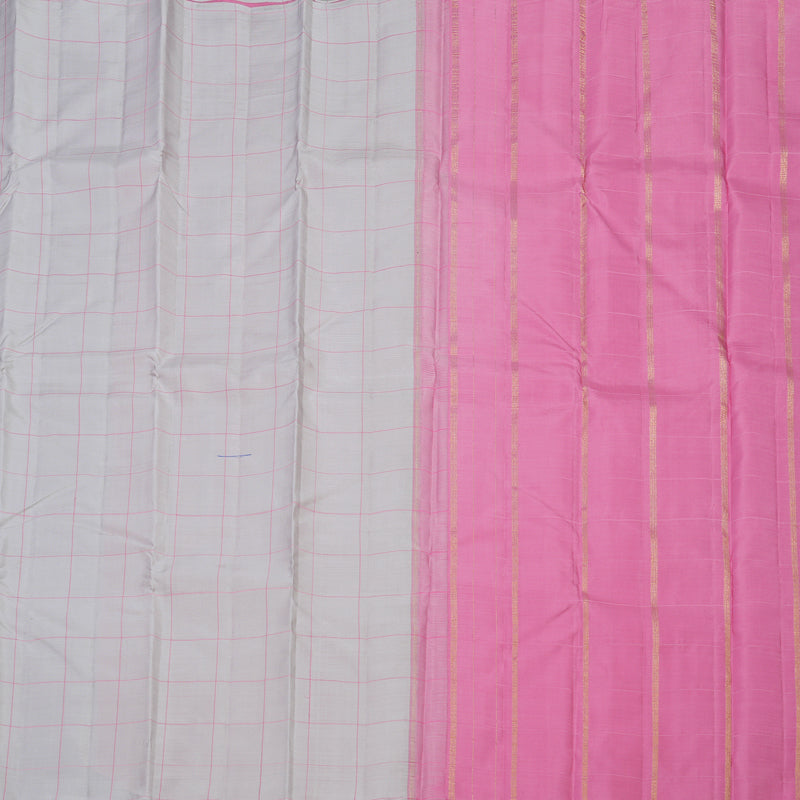 Hayagrivas Handloom kanjivaram silk saree in Silverish grey KBE358E3-1