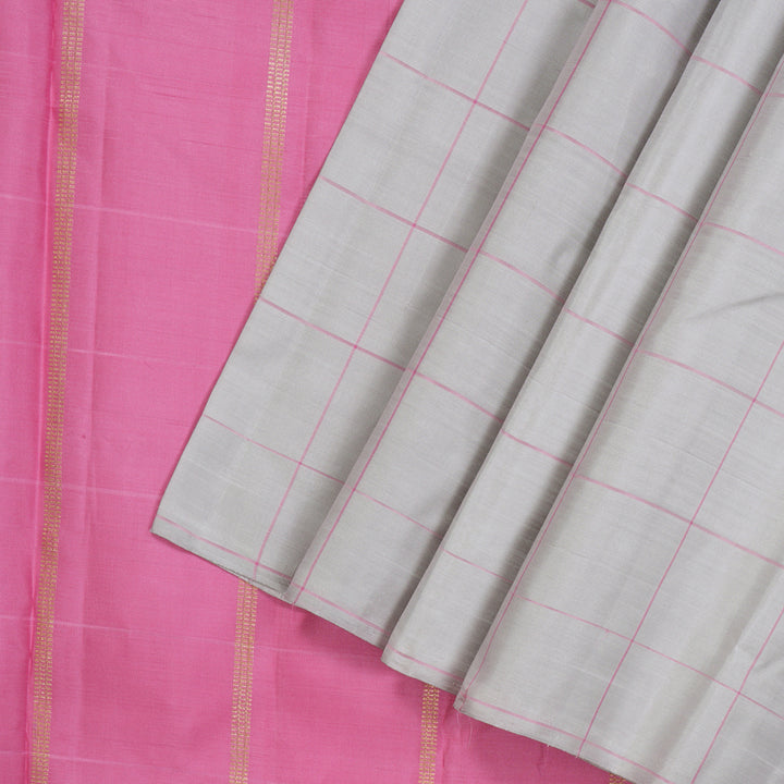 Hayagrivas Handloom kanjivaram silk saree in Silverish grey KBE358E3-1