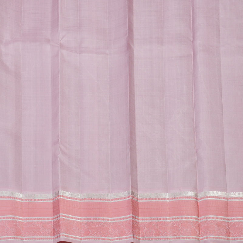 Hayagrivas Handloom Purple Kanjivaram Silk Saree with Baby Pink border KBE358E7-1
