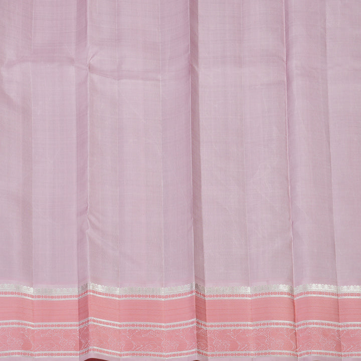 Hayagrivas Handloom Purple Kanjivaram Silk Saree with Baby Pink border KBE358E7-1