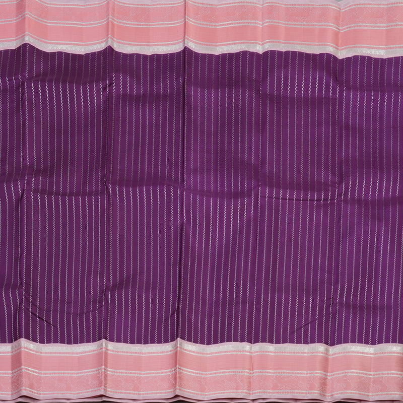 Hayagrivas Handloom Purple Kanjivaram Silk Saree with Baby Pink border KBE358E7-1